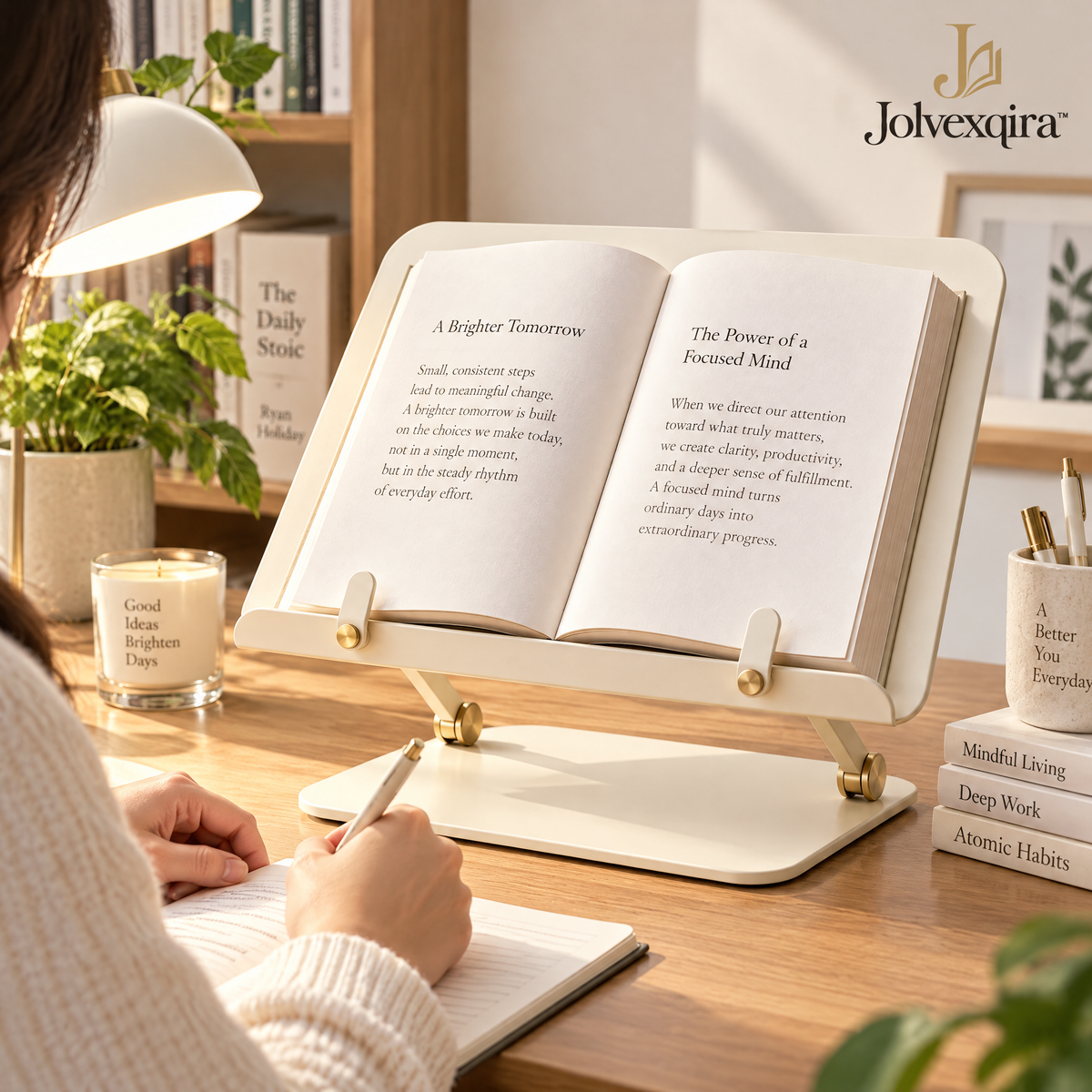 Ivory Desktop Book Stand — lifestyle image