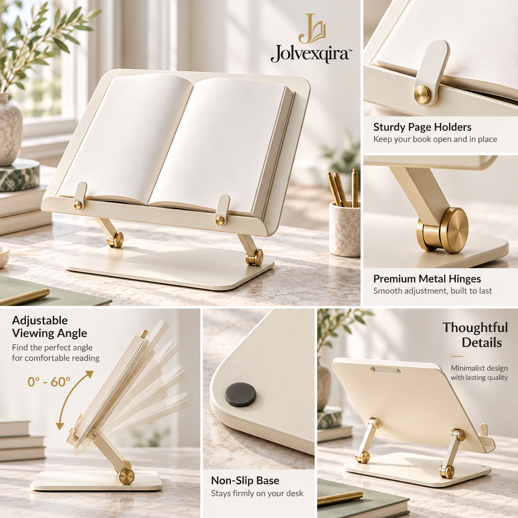 Ivory Desktop Book Stand — design details