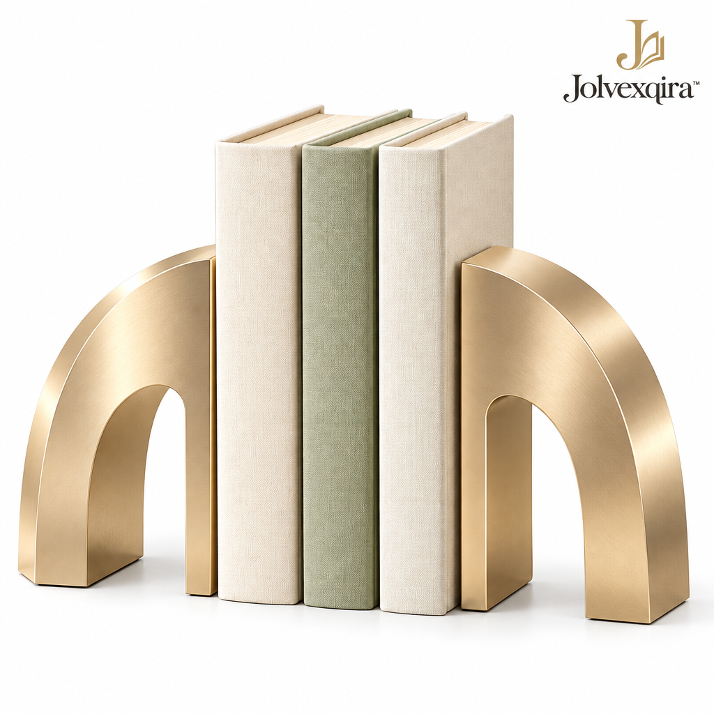 Gold-Tone Arch Bookends, Set of 2 — product overview
