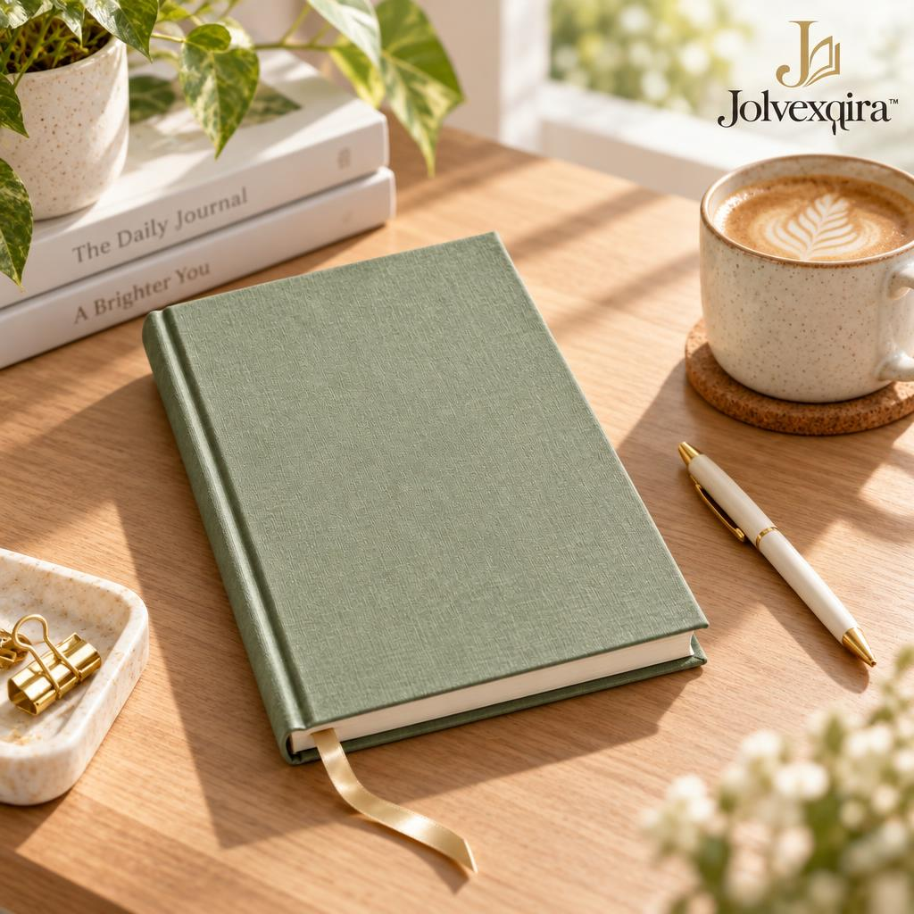 Sage Hardcover Blank Journal — lifestyle image