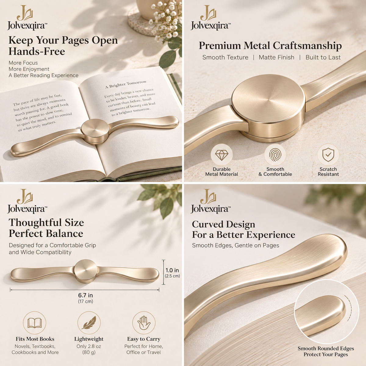 Gold-Tone Winged Book Page Holder — design details